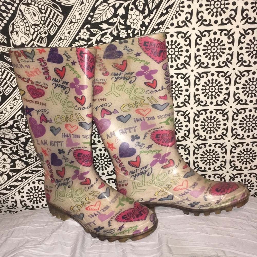 Coach poppy rain boots